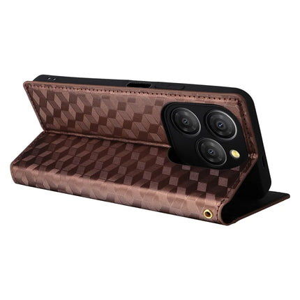 For Blackview Shark 9 5G Wallet Case Rhombus Imprinted Leather Phone Cover