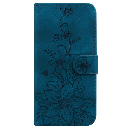 For Motorola Moto G75 5G Case Lily Flower Imprint Leather Phone Cover with Stand