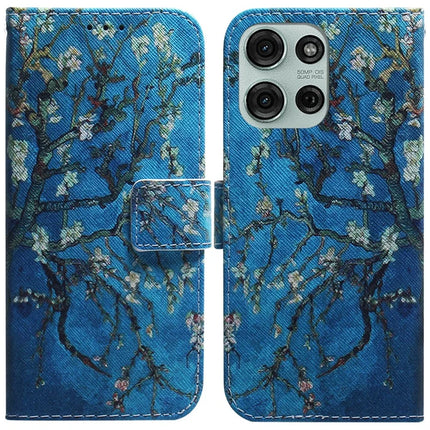 For Motorola Moto G75 5G Wallet Case Pattern Print Leather Phone Cover - Apricot Flowers