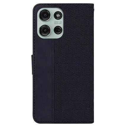 For Motorola Moto G75 5G Case Geometry Pattern Leather Wallet Phone Cover
