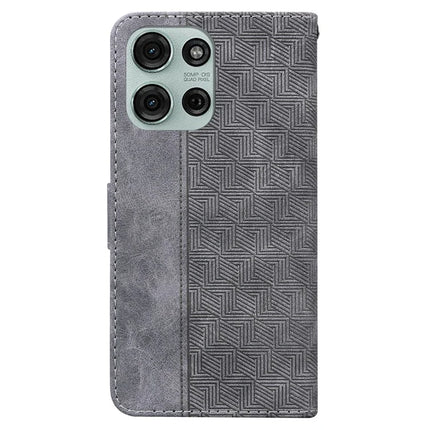 For Motorola Moto G75 5G Case Geometry Pattern Leather Wallet Phone Cover