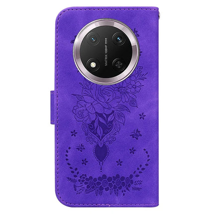 For Honor Magic7 Lite 5G / X9c 5G / X60 Pro 5G Case PU Leather Wallet Phone Cover Butterfly Flower Imprint