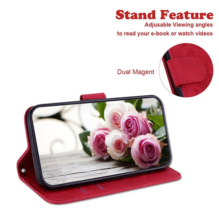 For Honor Magic7 Lite 5G / X9c 5G / X60 Pro 5G Case PU Leather Wallet Phone Cover Butterfly Flower Imprint