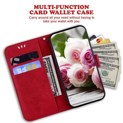 For Honor Magic7 Lite 5G / X9c 5G / X60 Pro 5G Case PU Leather Wallet Phone Cover Butterfly Flower Imprint