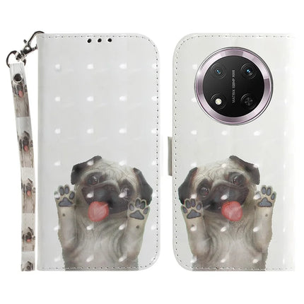 For Honor Magic7 Lite 5G / X9c 5G / X60 Pro 5G Case Pattern Printing Leather Wallet Phone Cover - Pug
