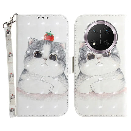 For Honor Magic7 Lite 5G / X9c 5G / X60 Pro 5G Case Pattern Printing Leather Wallet Phone Cover - Cute Cat