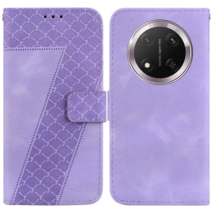 For Honor Magic7 Lite 5G / X9c 5G / X60 Pro 5G Stand Case 7-Shaped Pattern Imprint Leather Phone Cover - Purple