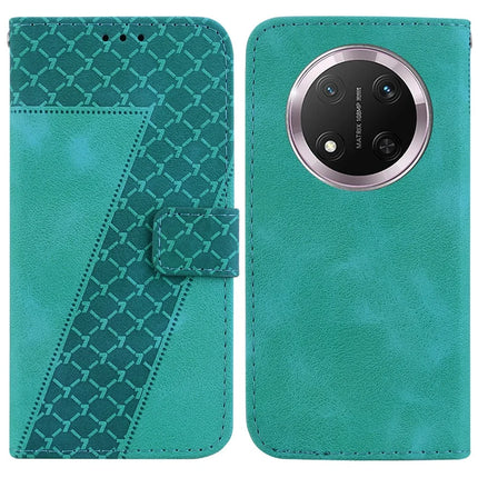 For Honor Magic7 Lite 5G / X9c 5G / X60 Pro 5G Stand Case 7-Shaped Pattern Imprint Leather Phone Cover - Green