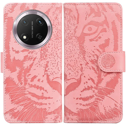 For Honor Magic7 Lite 5G / X9c 5G / X60 Pro 5G Case Tiger Imprint Leather Wallet Phone Cover - Pink