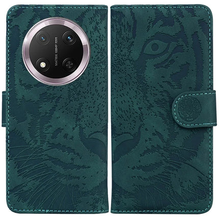For Honor Magic7 Lite 5G / X9c 5G / X60 Pro 5G Case Tiger Imprint Leather Wallet Phone Cover - Green