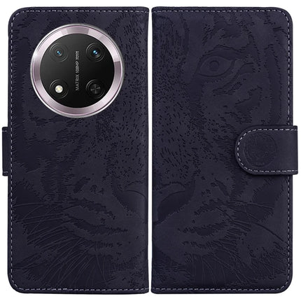 For Honor Magic7 Lite 5G / X9c 5G / X60 Pro 5G Case Tiger Imprint Leather Wallet Phone Cover - Black