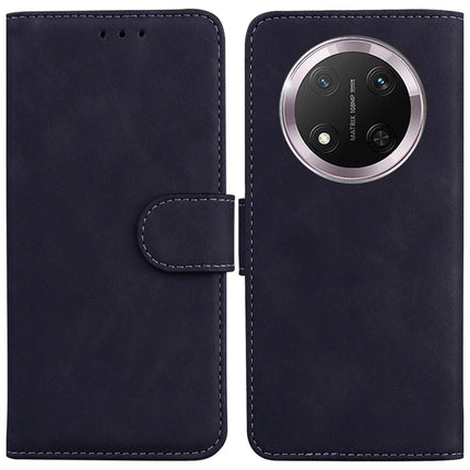 For Honor Magic7 Lite 5G / X9c 5G / X60 Pro 5G Case Solid Color Leather Wallet Phone Cover - Black