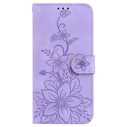 For Honor Magic7 Lite 5G / X9c 5G / X60 Pro 5G Case Lily Flower Imprint Leather Phone Cover with Stand
