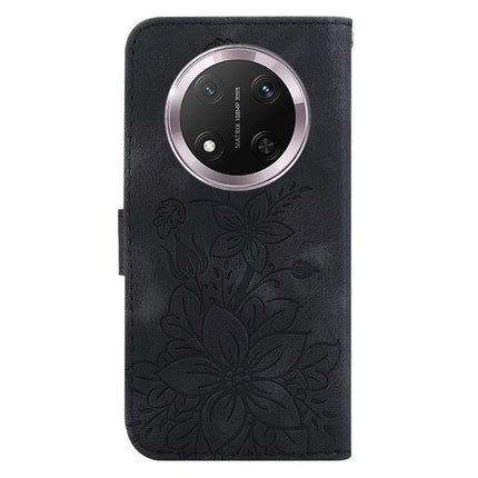 For Honor Magic7 Lite 5G / X9c 5G / X60 Pro 5G Case Lily Flower Imprint Leather Phone Cover with Stand