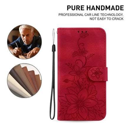 For Honor Magic7 Lite 5G / X9c 5G / X60 Pro 5G Case Lily Flower Imprint Leather Phone Cover with Stand