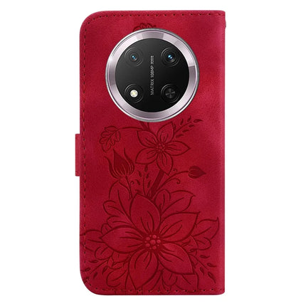 For Honor Magic7 Lite 5G / X9c 5G / X60 Pro 5G Case Lily Flower Imprint Leather Phone Cover with Stand