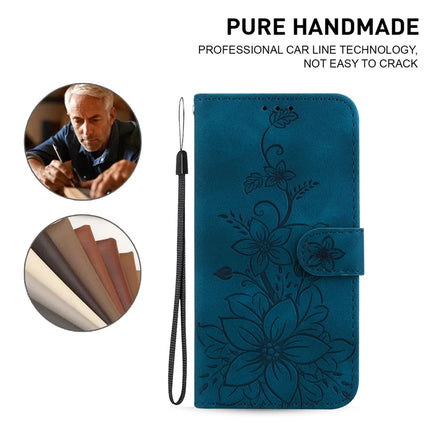 For Honor Magic7 Lite 5G / X9c 5G / X60 Pro 5G Case Lily Flower Imprint Leather Phone Cover with Stand
