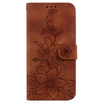 For Honor Magic7 Lite 5G / X9c 5G / X60 Pro 5G Case Lily Flower Imprint Leather Phone Cover with Stand