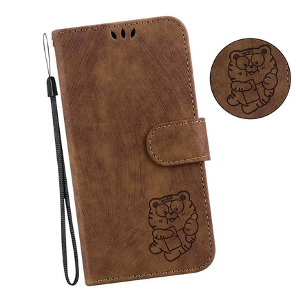 For Honor Magic7 Lite 5G / X9c 5G / X60 Pro 5G Wallet Case Tiger Imprint Leather Shockproof Phone Cover