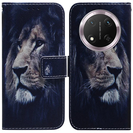 For Honor Magic7 Lite 5G / X9c 5G / X60 Pro 5G Wallet Case Pattern Print Leather Phone Cover - Lion