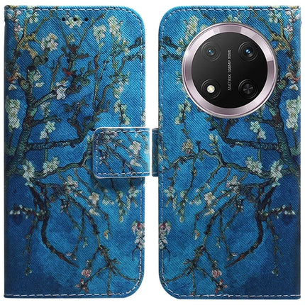 For Honor Magic7 Lite 5G / X9c 5G / X60 Pro 5G Wallet Case Pattern Print Leather Phone Cover - Apricot Flowers