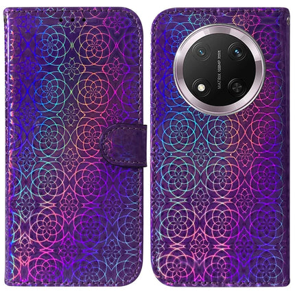 For Honor Magic7 Lite 5G / X9c 5G / X60 Pro 5G Stand Case Dazzling Flower Leather Phone Cover - Purple