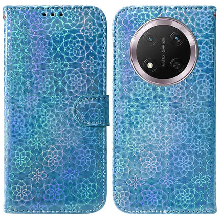 For Honor Magic7 Lite 5G / X9c 5G / X60 Pro 5G Stand Case Dazzling Flower Leather Phone Cover - Blue