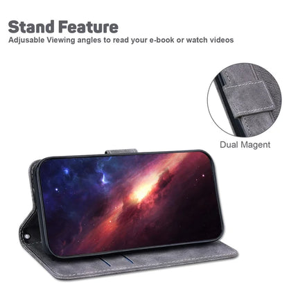 For Honor Magic7 Lite 5G / X9c 5G / X60 Pro 5G Case Geometry Pattern Leather Wallet Phone Cover