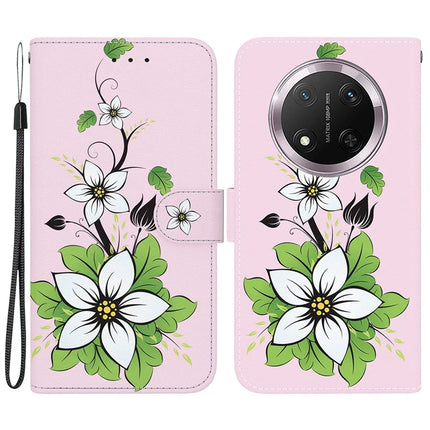 For Honor Magic7 Lite 5G / X9c 5G / X60 Pro 5G Wallet Phone Case Anti-Drop Leather Flip Cover Pattern Printing - Lily