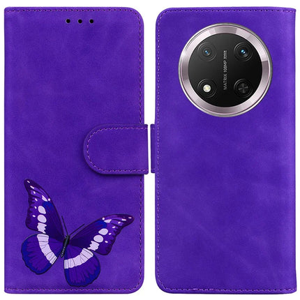 For Honor Magic7 Lite 5G / X9c 5G / X60 Pro 5G Stand Case PU Leather Phone Cover Butterfly Printed - Purple