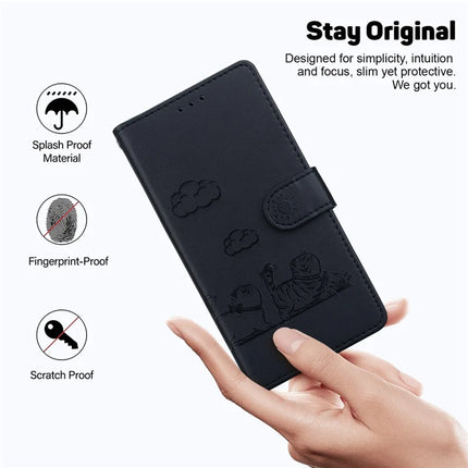 For Honor Magic7 Lite 5G / X9c 5G / X60 Pro 5G Case RFID Blocking Kitten Pattern TPU+PU Leather Phone Cover