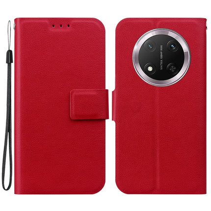 For Honor Magic7 Lite 5G / X9c 5G / X60 Pro 5G Case Ultra-Thin PU Leather + TPU Phone Cover with Card Slot - Red