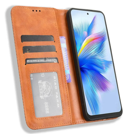 For Blackview Shark 9 5G Leather Case Wallet Stand Retro Texture Phone Cover