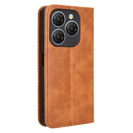 For Blackview Shark 9 5G Leather Case Wallet Stand Retro Texture Phone Cover