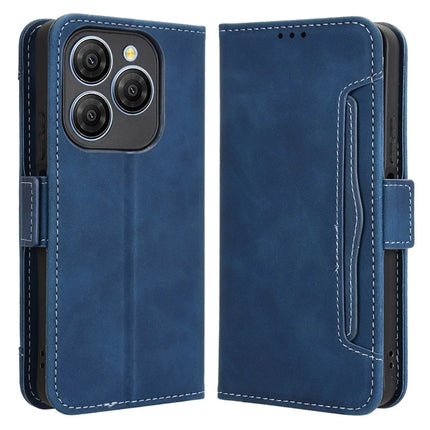 For Blackview Shark 9 5G Leather Case Phone Wallet Cover with Multiple Card Slots - Blue