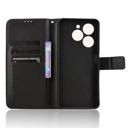 For Blackview Shark 9 5G Case PU Leather Diamond Texture Wallet Phone Cover