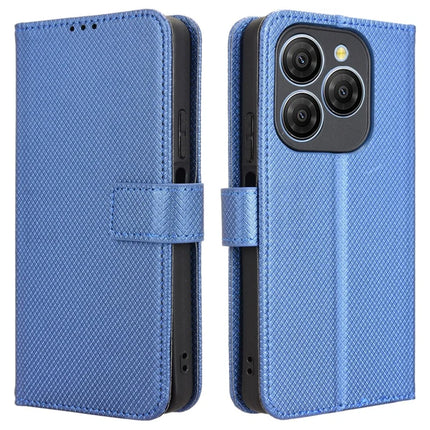 For Blackview Shark 9 5G Case PU Leather Diamond Texture Wallet Phone Cover - Blue