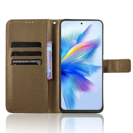 For Blackview Shark 9 5G Case PU Leather Diamond Texture Wallet Phone Cover