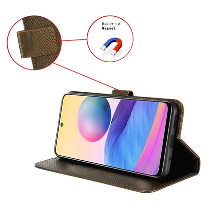 For Blackview Shark 9 5G Case PU Leather Diamond Texture Wallet Phone Cover