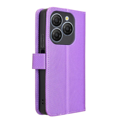 For Blackview Shark 9 5G Case PU Leather Diamond Texture Wallet Phone Cover