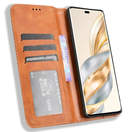 Leather Case for Honor X9c 5G / Magic7 Lite 5G / X60 Pro 5G Wallet Stand Retro Texture Phone Cover