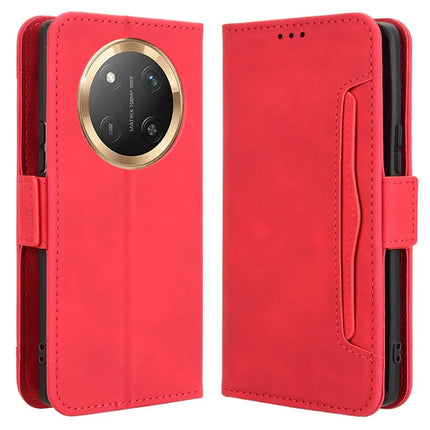 Leather Case for Honor X9c 5G / Magic7 Lite 5G / X60 Pro 5G Phone Wallet Cover with Multiple Card Slots - Red