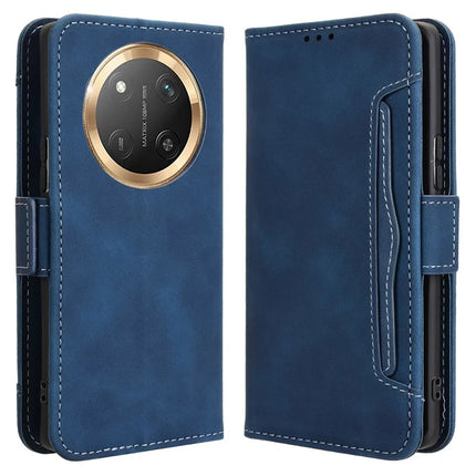 Leather Case for Honor X9c 5G / Magic7 Lite 5G / X60 Pro 5G Phone Wallet Cover with Multiple Card Slots - Blue