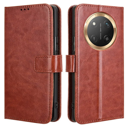 Leather Case for Honor X9c 5G / Magic7 Lite 5G / X60 Pro 5G Crazy Horse Texture Phone Wallet Cover - Brown