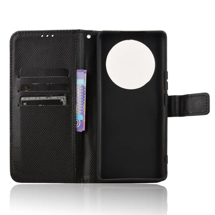 Wallet Phone Case for Honor Magic7 Lite 5G / X9c 5G / X60 Pro 5G PU Leather Diamond Texture Cover