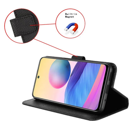 Wallet Phone Case for Honor Magic7 Lite 5G / X9c 5G / X60 Pro 5G PU Leather Diamond Texture Cover
