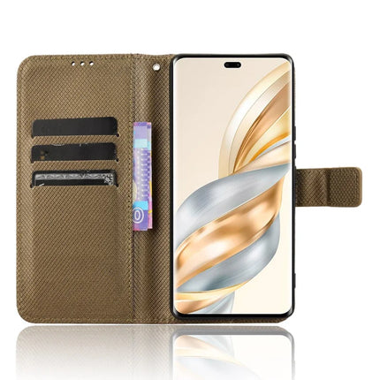 Wallet Phone Case for Honor Magic7 Lite 5G / X9c 5G / X60 Pro 5G PU Leather Diamond Texture Cover
