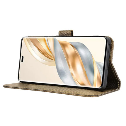 Wallet Phone Case for Honor Magic7 Lite 5G / X9c 5G / X60 Pro 5G PU Leather Diamond Texture Cover
