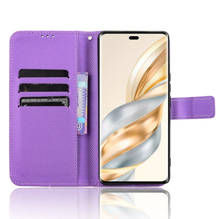 Wallet Phone Case for Honor Magic7 Lite 5G / X9c 5G / X60 Pro 5G PU Leather Diamond Texture Cover