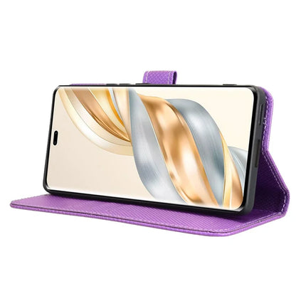 Wallet Phone Case for Honor Magic7 Lite 5G / X9c 5G / X60 Pro 5G PU Leather Diamond Texture Cover